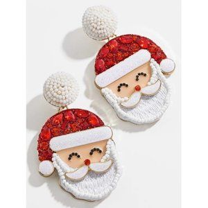 BaubleBar Santa Claus Christmas Beaded Crystal Dangling Earrings